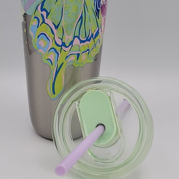 Starbucks 24 oz Cold Tumbler Stainless Double Wall Sip or Straw Lid SPRING Print - Picture 2 of 15